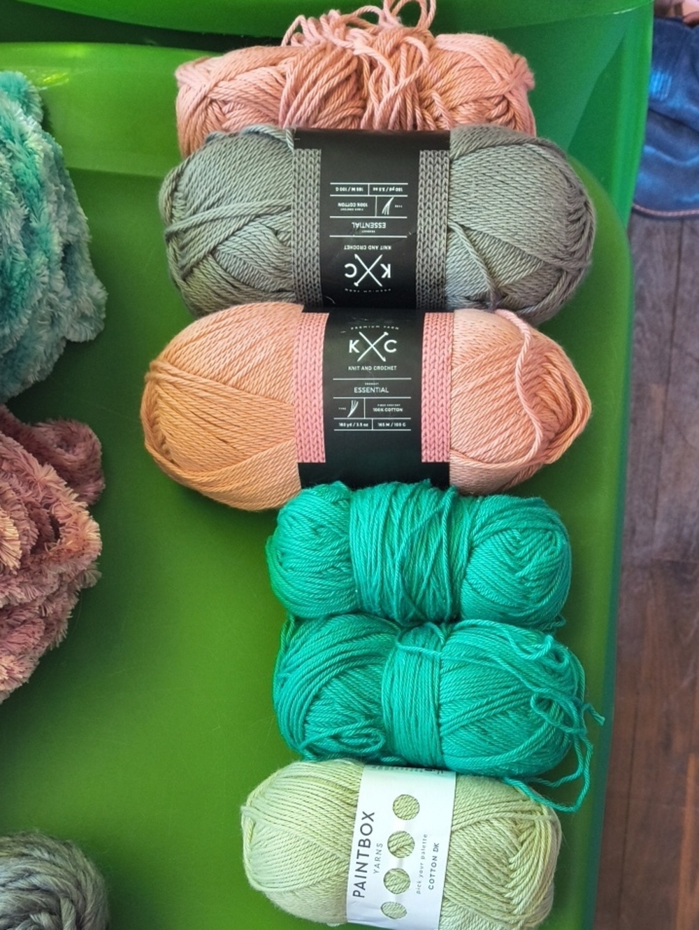 Essential Cotton Blend Yarn Set in Peach and Sage